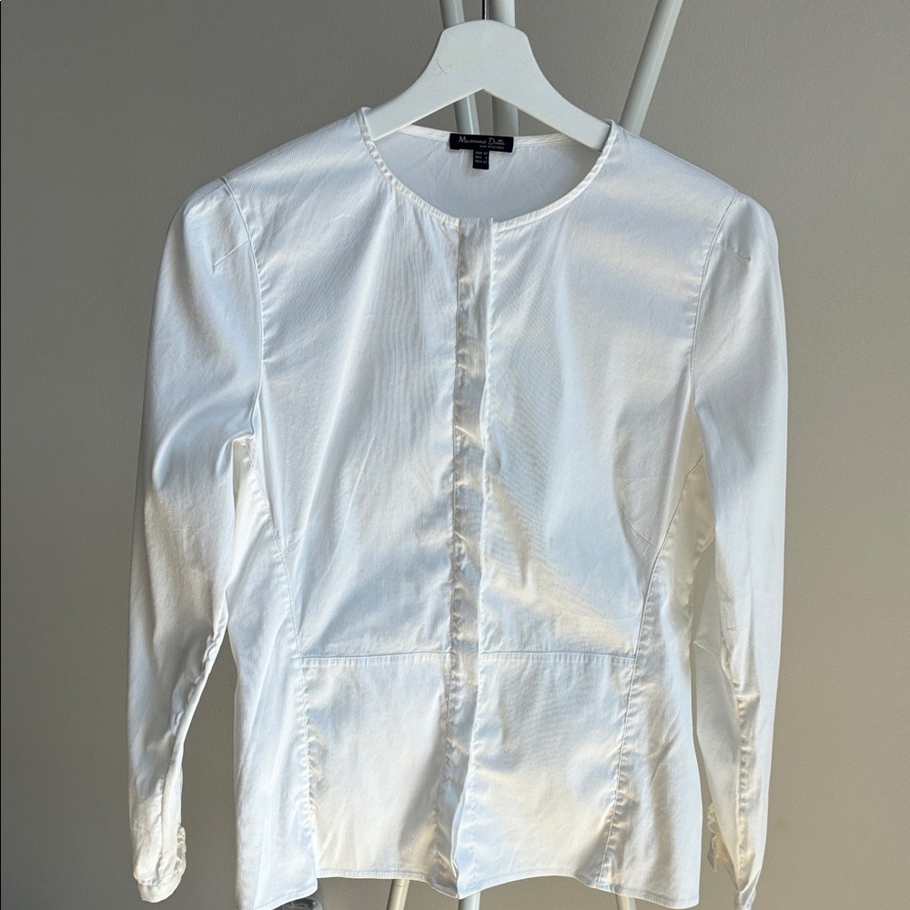 Massimo Dutti Classic White Blouse